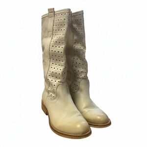 Vero Cuoio Cream Heeled Boots